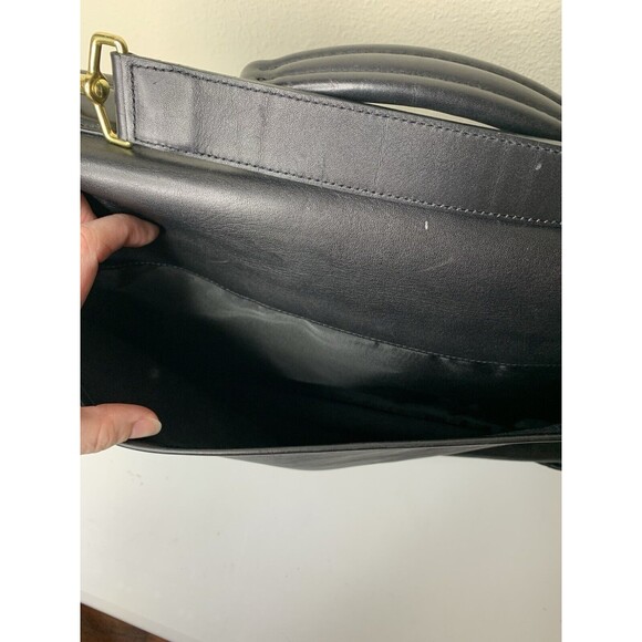 Coach Black Leather Shoulder Strap Double Closure Briefcase Bag F2S-5310 - Picture 4 of 13